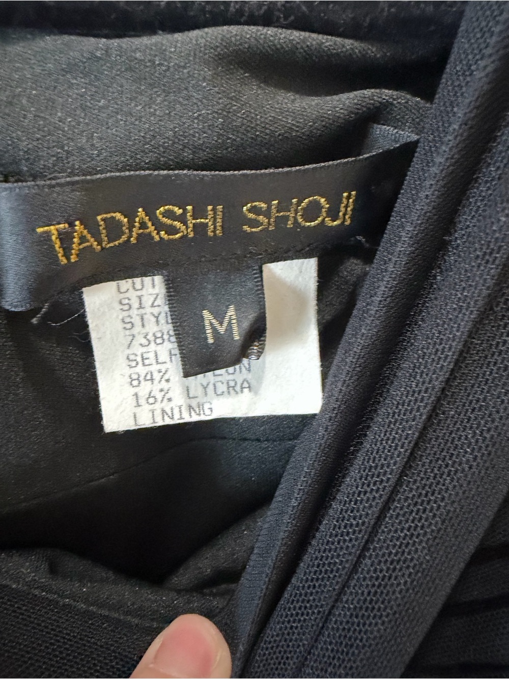 Tadashi Shoji Black Draped Mesh Evening Gown M - Picture 5 of 11